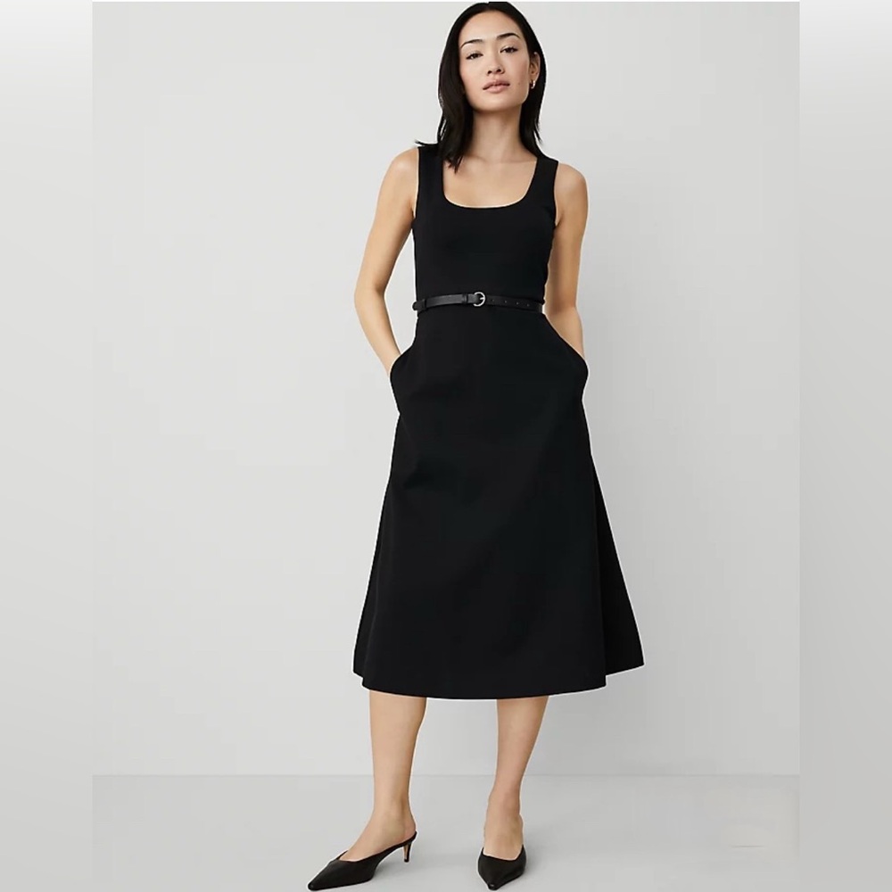 Ann Taylor New Ponte Sleeveless Midi Dress